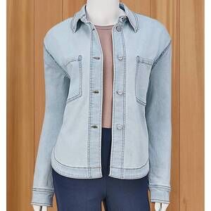 NEW RENUAR women's luxe denim jacket in bleached wash